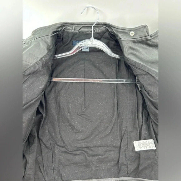 French Connection 100% Real leather jacket Black Motorcycle Look Size 4 - Picture 8 of 14